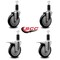Service Caster 5'' Black Poly Swivel 1-1/4'' Expanding Stem Caster Set 2 Total Lock Brakes, 4PK SCC-EXTTL20S514-PPUB-BLK-2-S-2-114 - alternate 4
